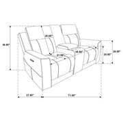 Kennett Chenille Upholstered Power Reclining Loveseat Ivory - 610152P