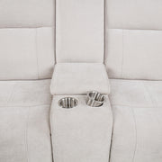 Kennett Chenille Upholstered Power Reclining Loveseat Ivory - 610152P