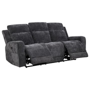 Kennett Chenille Upholstered Power Reclining Sofa Dark Grey - 610154P
