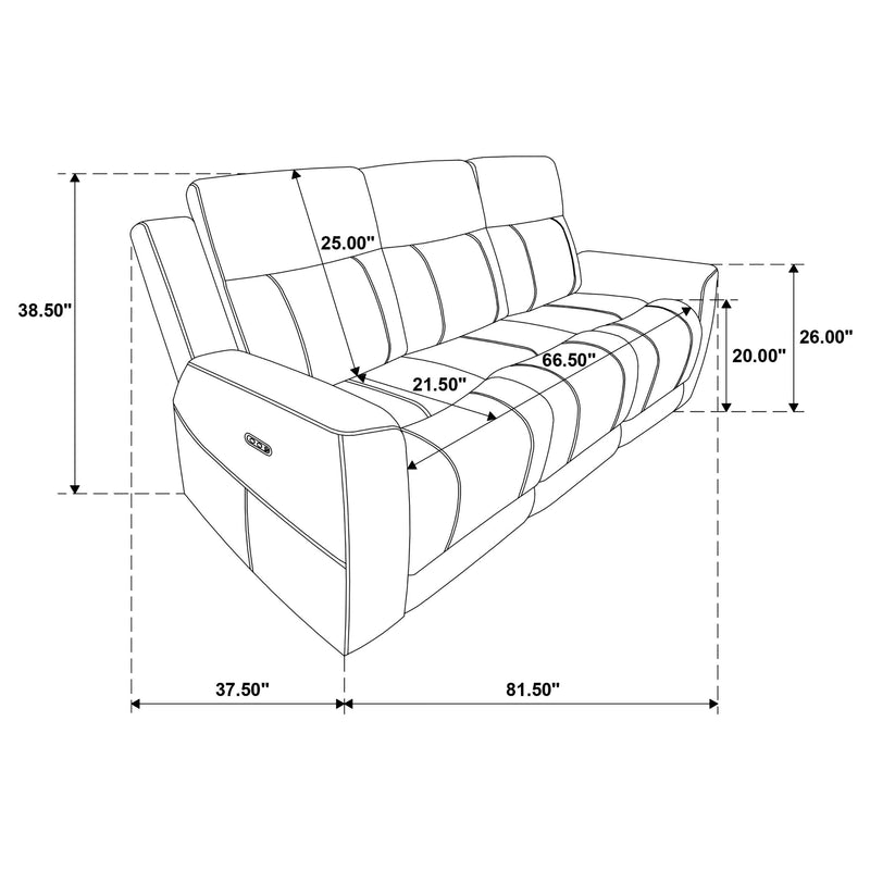 Kennett Chenille Upholstered Power Reclining Sofa Dark Grey - 610154P