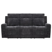 Kennett Chenille Upholstered Power Reclining Sofa Dark Grey - 610154P
