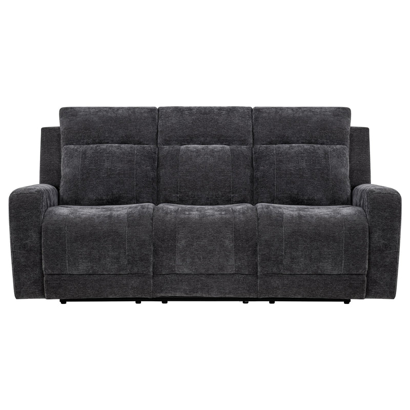 Kennett Chenille Upholstered Power Reclining Sofa Dark Grey - 610154P