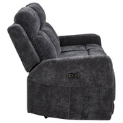 Kennett Chenille Upholstered Power Reclining Sofa Dark Grey - 610154P