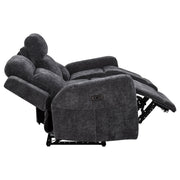 Kennett Chenille Upholstered Power Reclining Sofa Dark Grey - 610154P