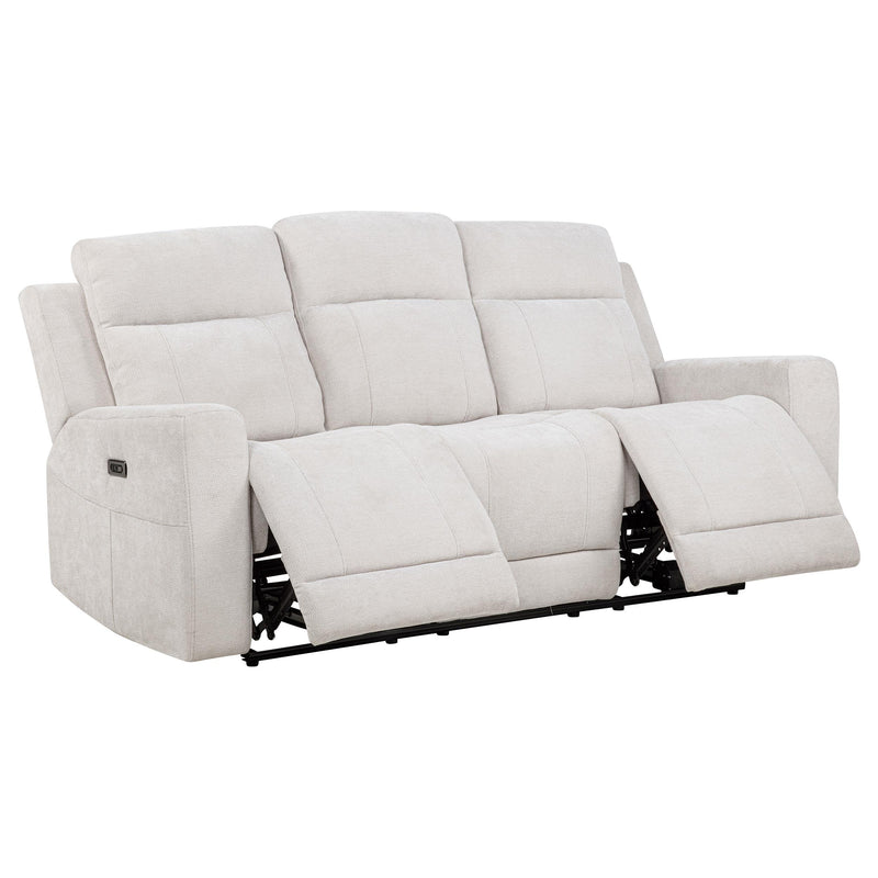 Kennett Chenille Upholstered Power Reclining Sofa Ivory - 610151P