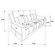 Kennett Chenille Upholstered Power Reclining Sofa Ivory - 610151P