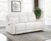 Kennett Chenille Upholstered Power Reclining Sofa Ivory - 610151P