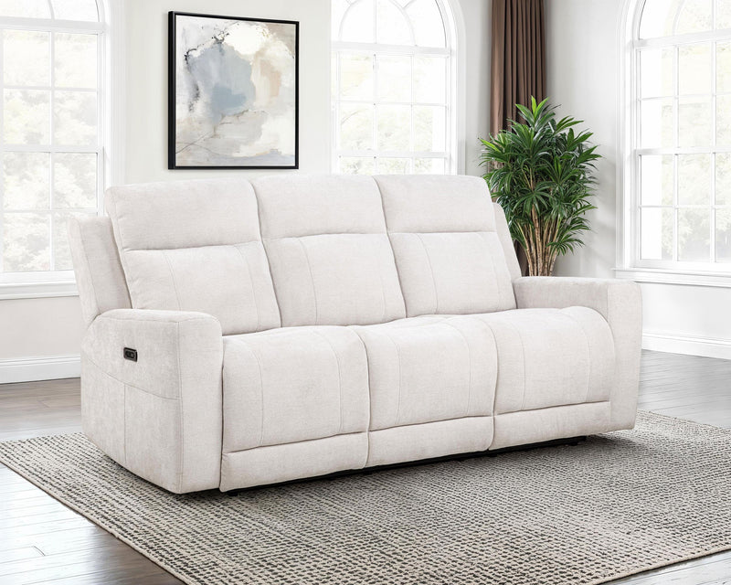 Kennett Chenille Upholstered Power Reclining Sofa Ivory - 610151P
