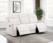 Kennett Chenille Upholstered Power Reclining Sofa Ivory - 610151P