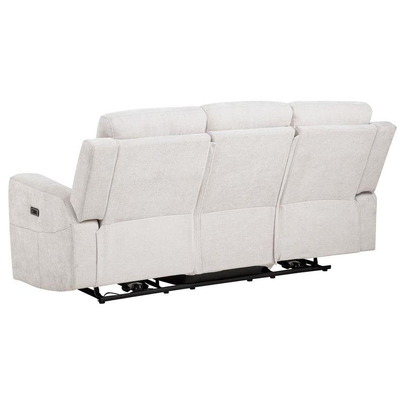 Kennett Chenille Upholstered Power Reclining Sofa Ivory - 610151P