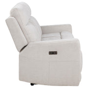 Kennett Chenille Upholstered Power Reclining Sofa Ivory - 610151P