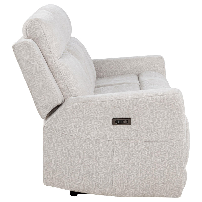 Kennett Chenille Upholstered Power Reclining Sofa Ivory - 610151P
