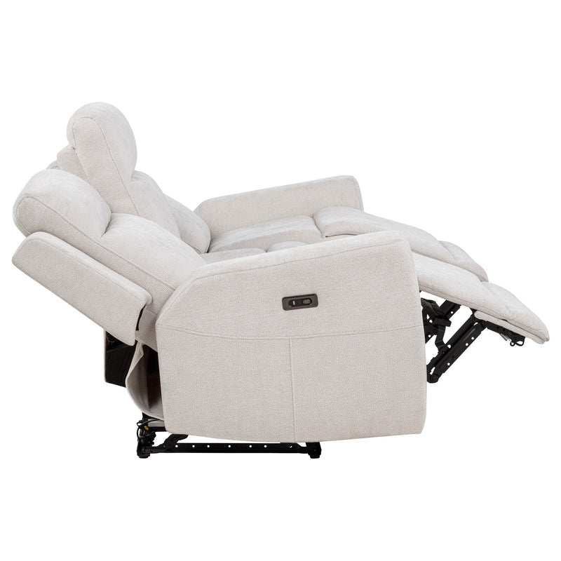 Kennett Chenille Upholstered Power Reclining Sofa Ivory - 610151P