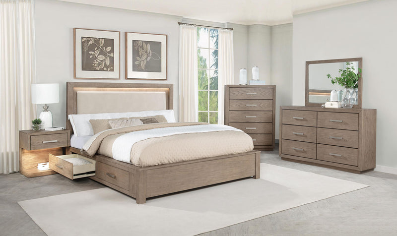Kenora 1-drawer Nightstand Bedside Table Barley Brown - 224852