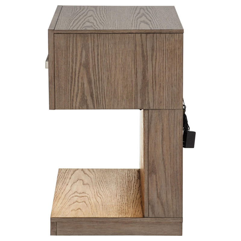 Kenora 1-drawer Nightstand Bedside Table Barley Brown - 224852