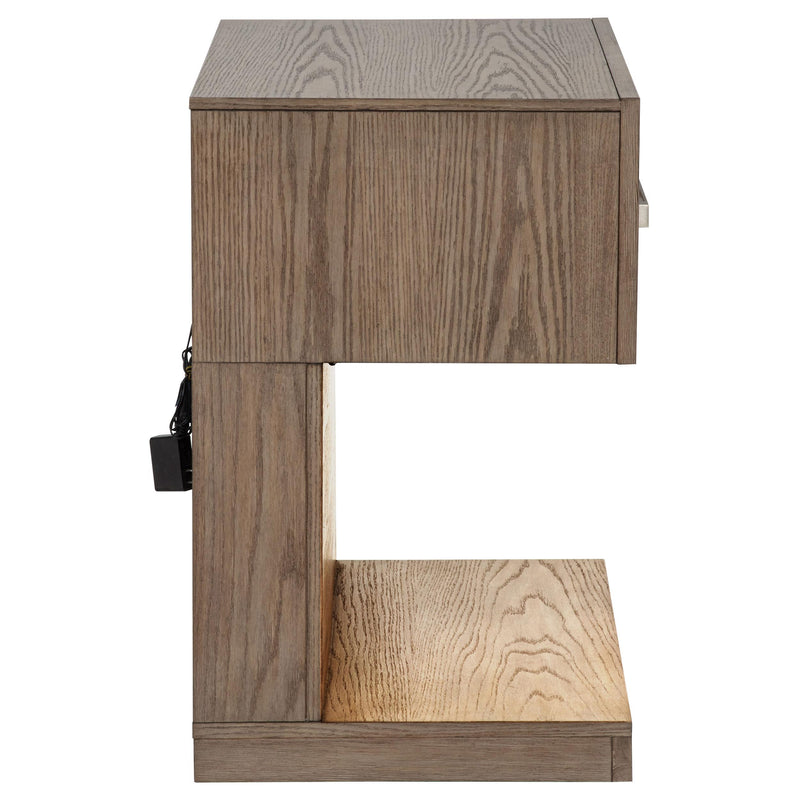 Kenora 1-drawer Nightstand Bedside Table Barley Brown - 224852