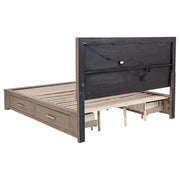 Kenora 56-inch California King LED Storage Bed Barley Brown - 224850KW