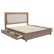Kenora 56-inch Eastern King LED Storage Bed Barley Brown - 224850KE