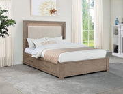 Kenora 56-inch Queen LED Storage Bed Barley Brown - 224850Q