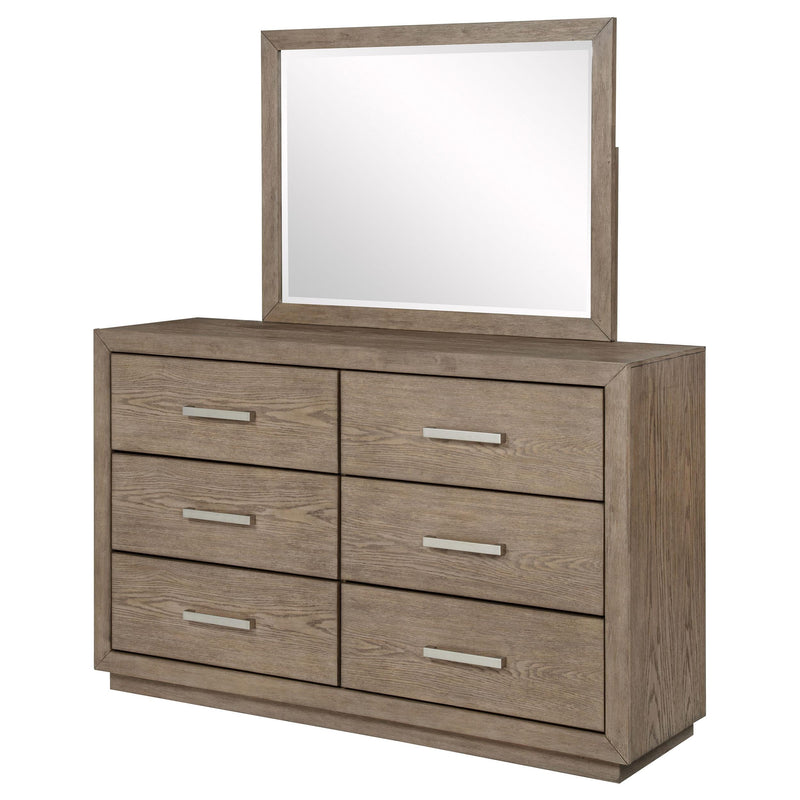 Kenora 6-drawer Dresser and Mirror Barley Brown - 224853M