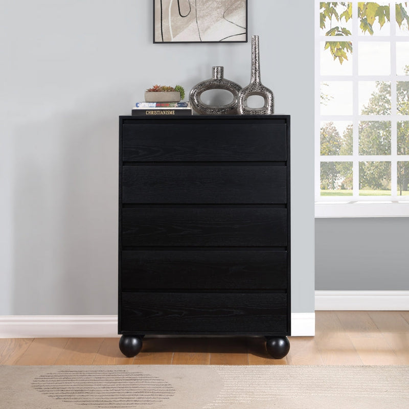 Kent Ash Wood Chest in Black - KentBlack-CH