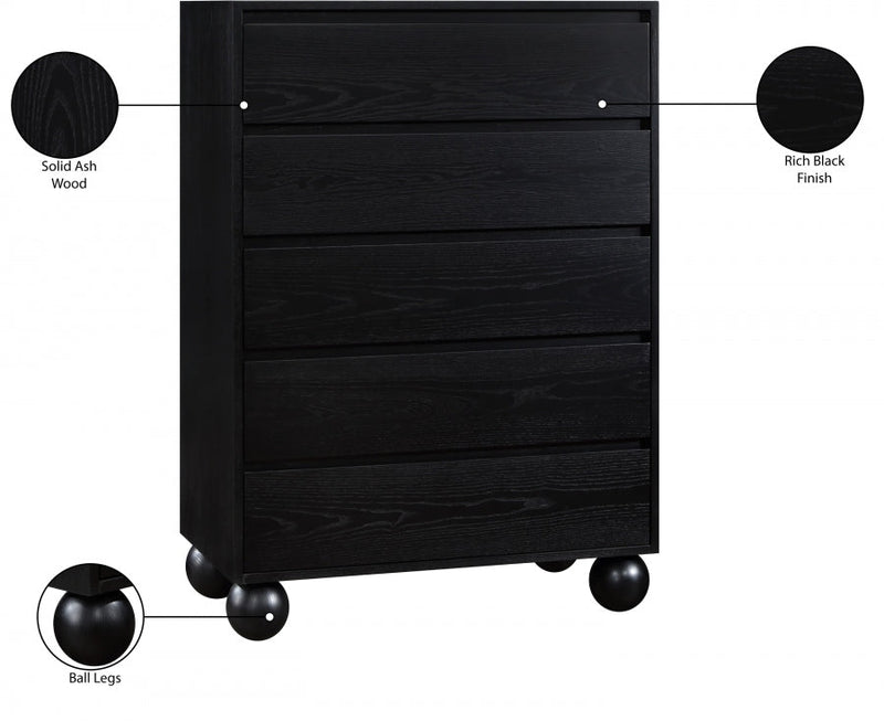 Kent Ash Wood Chest in Black - KentBlack-CH