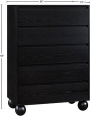 Kent Ash Wood Chest in Black - KentBlack-CH