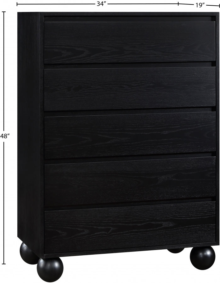 Kent Ash Wood Chest in Black - KentBlack-CH