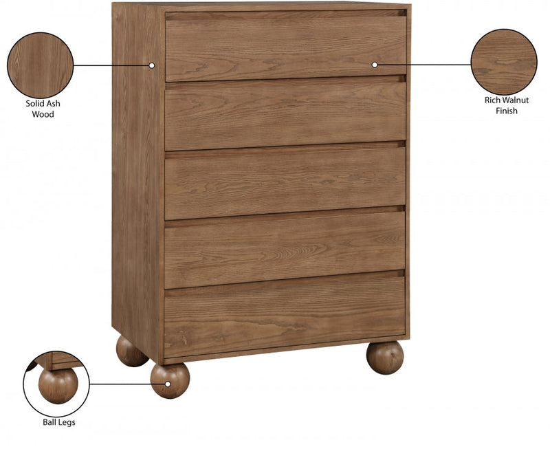 Kent Ash Wood Chest in Brown - KentWalnut-CH