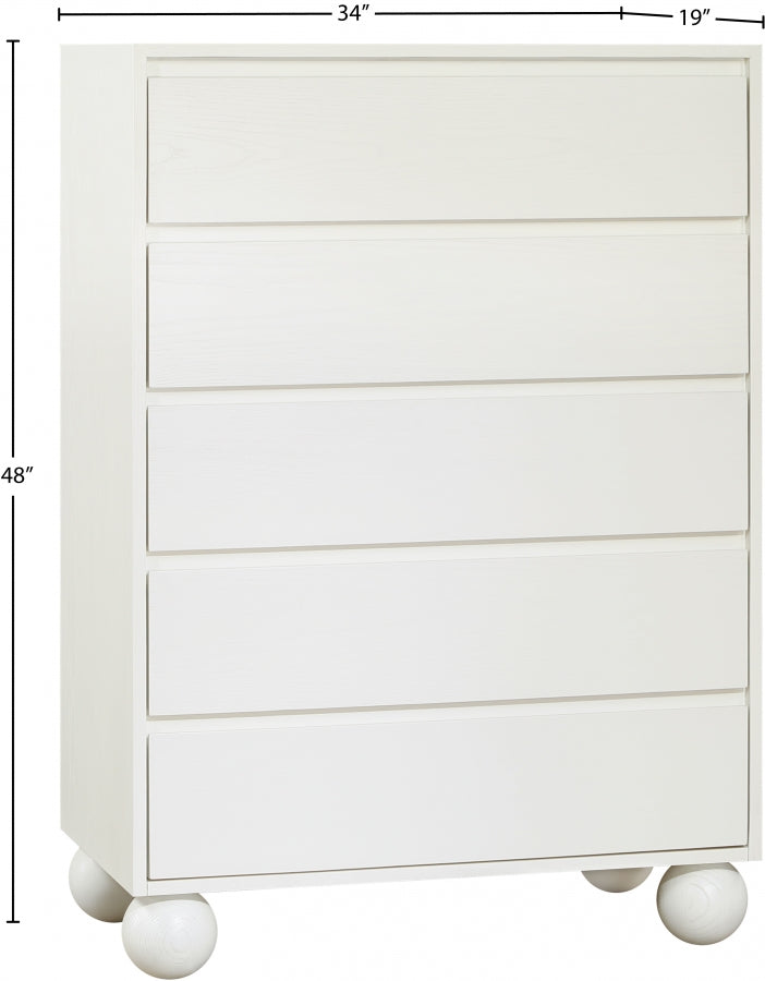 Kent Ash Wood Chest in Cream - KentCream-CH
