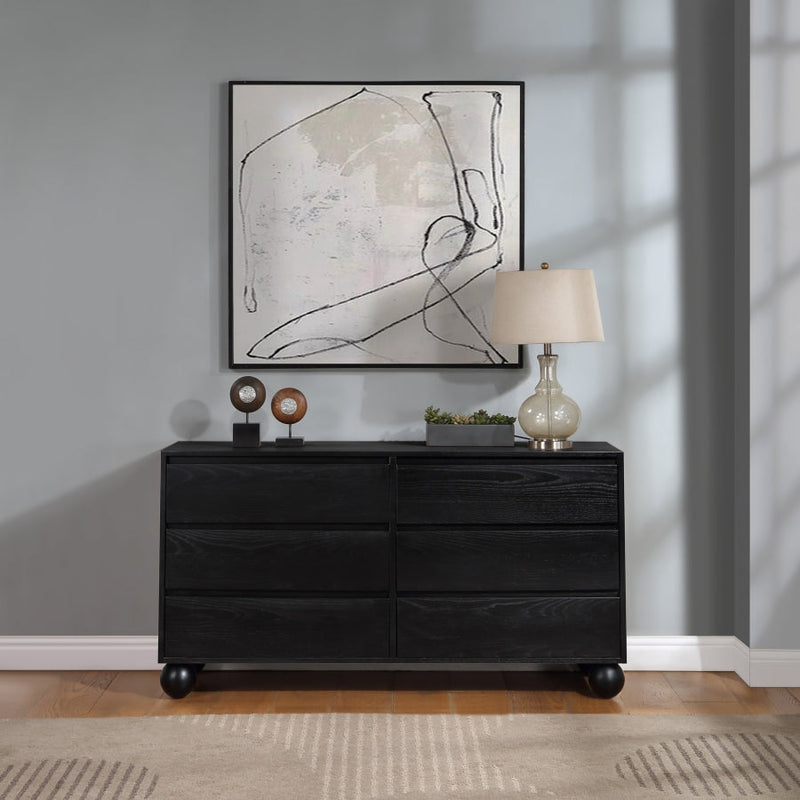 Kent Ash Wood Dresser in Black - KentBlack-D