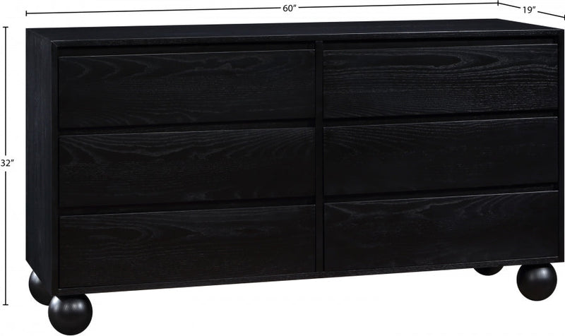 Kent Ash Wood Dresser in Black - KentBlack-D