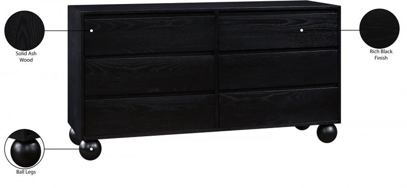 Kent Ash Wood Dresser in Black - KentBlack-D