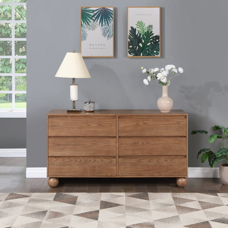 Kent Ash Wood Dresser in Brown - KentWalnut-D