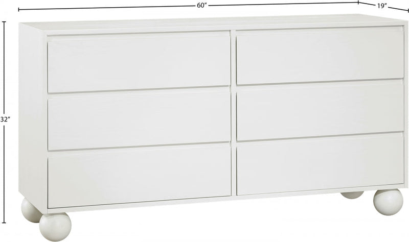 Kent Ash Wood Dresser in Cream - KentCream-D