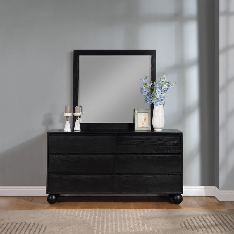 Kent Ash Wood Mirror in Black - KentBlack-M