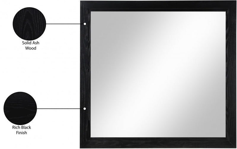 Kent Ash Wood Mirror in Black - KentBlack-M