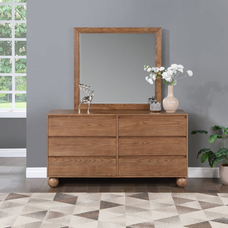 Kent Ash Wood Mirror in Brown - KentWalnut-M