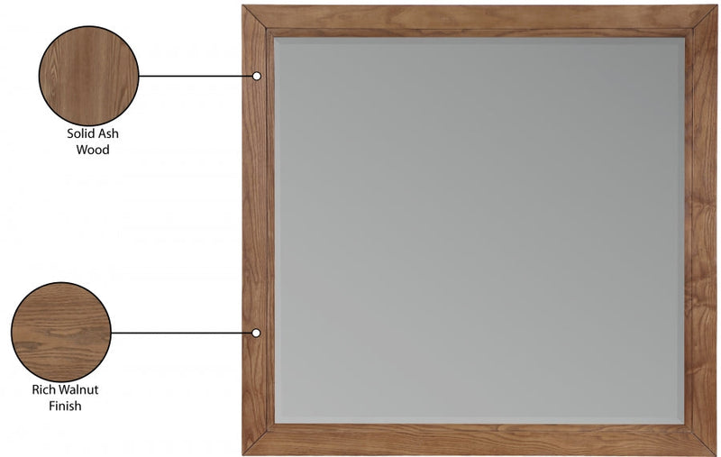 Kent Ash Wood Mirror in Brown - KentWalnut-M