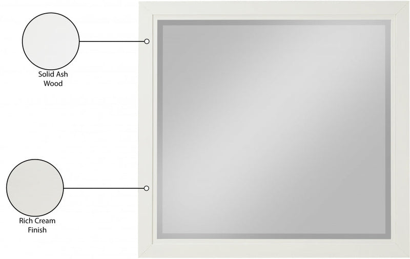 Kent Ash Wood Mirror in Cream - KentCream-M