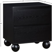 Kent Ash Wood Nightstand in Black - KentBlack-NS