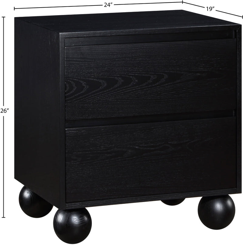 Kent Ash Wood Nightstand in Black - KentBlack-NS