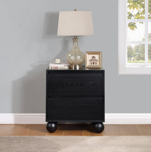 Kent Ash Wood Nightstand in Black - KentBlack-NS