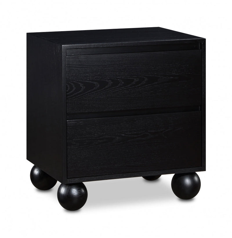 Kent Ash Wood Nightstand in Black - KentBlack-NS