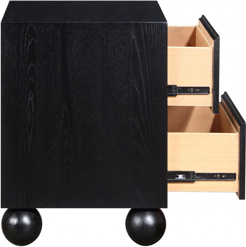 Kent Ash Wood Nightstand in Black - KentBlack-NS