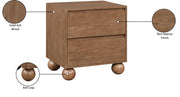 Kent Ash Wood Nightstand in Brown - KentWalnut-NS