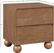 Kent Ash Wood Nightstand in Brown - KentWalnut-NS
