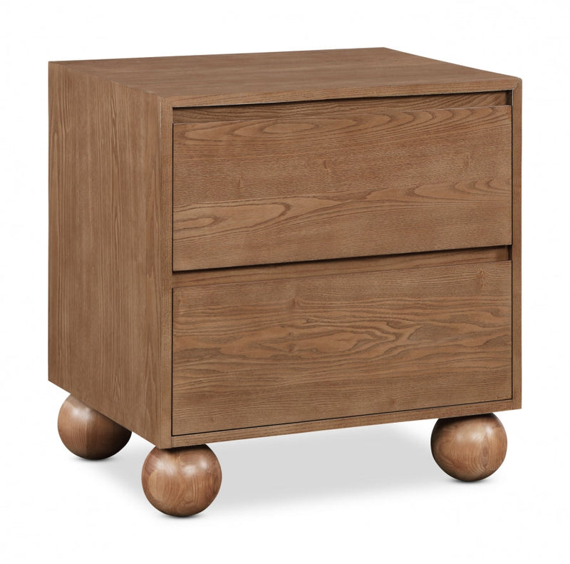 Kent Ash Wood Nightstand in Brown - KentWalnut-NS