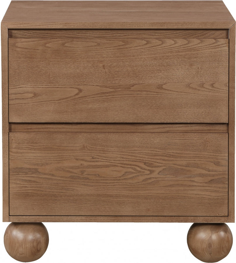 Kent Ash Wood Nightstand in Brown - KentWalnut-NS