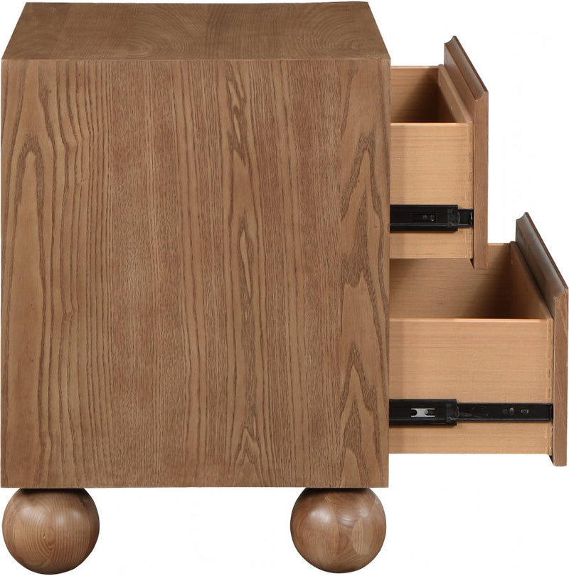 Kent Ash Wood Nightstand in Brown - KentWalnut-NS